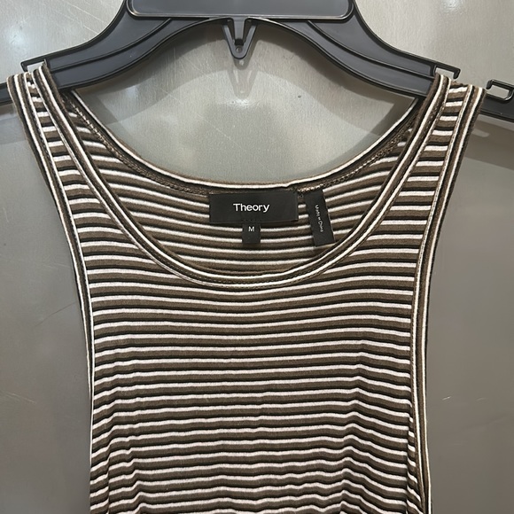 Theory Jersey Light Stripe Racerback Tank M - Picture 4 of 7